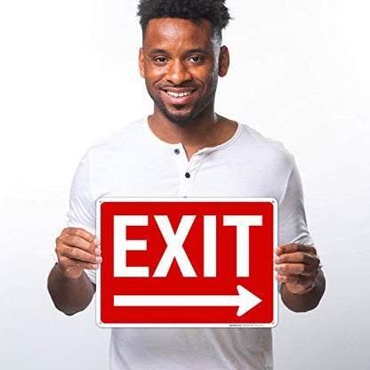 Exit Sign, with Right Arrow - size: 10x14
