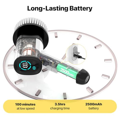 Electric Spin Scrubber - Electric Scrubber for Cleaning with 7 Replaceable Heads - Full-Body Waterproof Tub Scrubber with Long Handle - Electric Brush Cleaner for Bathroom