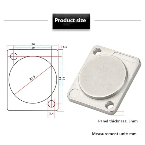 PENGLIN 10PCS Panel-Mount Blank Plate, Zinc Alloy Rack Mount Plate - color: Silver, size: Two holes(10PCS)