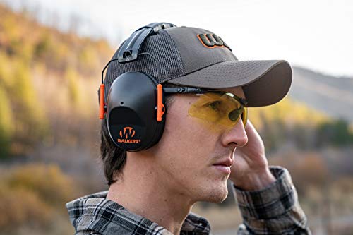 Walker's Unisex Adult's Lightweight Foldable Hearing Protection 22 dB Noise Reduction Pro Low-Profile Earmuffs - color: Orange, size: One Size
