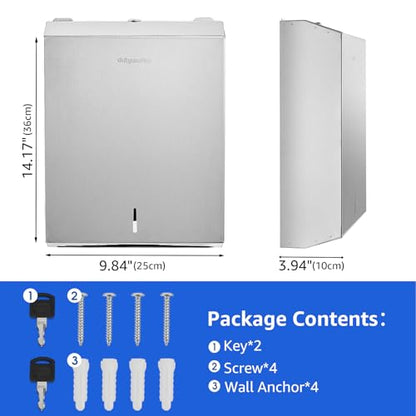 2-Pack Stainless Steel Paper Towel Dispenser - size: 400 C-Fold/525 Multi-Fold(2-Pack)
