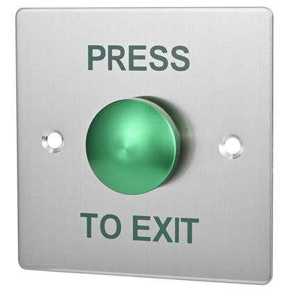 Push to Exit Button for Door Access Control Big Press Button Waterproof Stainless Steel Shell NO/COM Output - color: 3.4''x3.4''