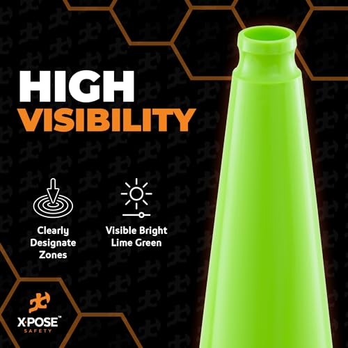 Xpose Safety 36” Lime Green Traffic Cone - 24 Pack - color: Lime, size: 36" 10lb. Cone
