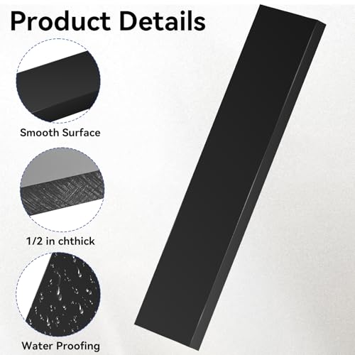 HDPE Plastic Block 1/2in Black Plastic Block 12x3In Perfect for Diverse DIY Crafts Industrial Machining and Home Improvement Projects - color: Black, size: 12x3x0.5In