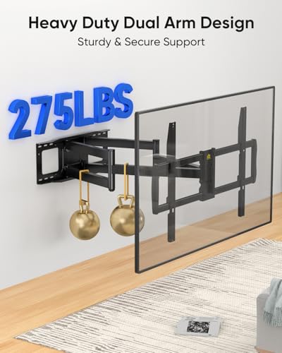 FORGING MOUNT Heavy Duty XXL Full Motion TV Wall Mount for 55-120 inch Extra Large TVs 98" 100",Holds 275 lbs, Max VESA 900x600, 42.9" Extension Long Arm TV Mount Swivel,Tilt,Preassembled,16-24” Studs - size: Fits 55-120" TVs / Max 900x600mm Full Motion