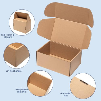 Wowxyz Shipping Boxes 6x4x3" 60 Pack Brown Corrugated Cardboard Box Mailer - size: 6x4x3"