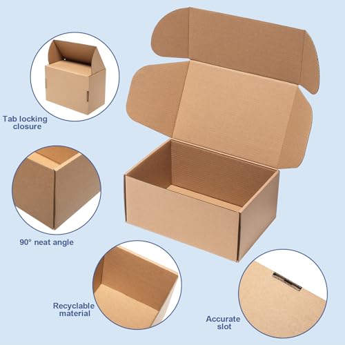Wowxyz Brown Shipping Boxes 9x6x4" 30 Pack Corrugated Cardboard Mailers - size: 9x6x4"
