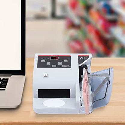 Money Counter Machine with UV/MG/WM Counterfeit Detection, American Portable Commercial Money Detector,100-240V LED Display, 600pcs/min