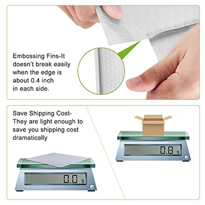 #0 7x9 Inch Poly Bubble Mailers, Padded Envelopes Bags with Peel and Seal for CD, Gift, Packing and Shipping, Keep Safe and Protected, Black (Usable Size: 6x9 Inch) (25, White) - color: White