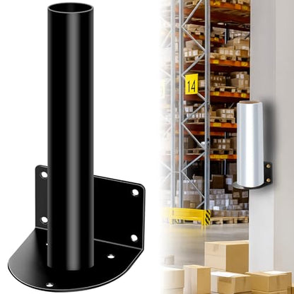 Wall Mountable Stretch Film Roll Stand, Fits up to 20" Stretch Film, Shrink Wrap Dispenser Holder Bracket with 7 Screws for Industry Manufacturing Logistics Retail, Shrink Wrap Not Included