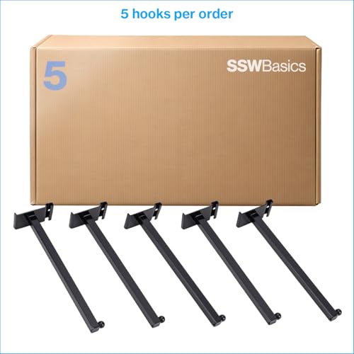 SSWBasics 12 inch Straight Square Black Faceout for Wire Grid and Grid Wall