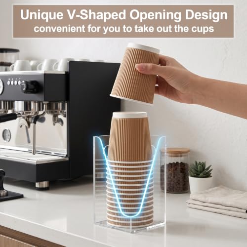 Cup Dispenser, Wall Mount Cup Holder for Water Cooler Fit Up to18oz Cups - color: Large