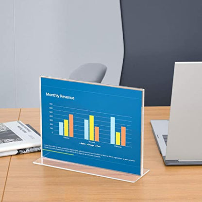 NIUBEE Acrylic Sign Holder 8.5 x 11 Horizontal T-Shape Flyer Stand 3 Pack - size: 8.5 x 11 Inches Horizontal