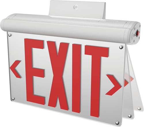 Lithonia Lighting Basics Edge-lit LED Exit Sign with Red Letters, Surface Mount Emergency Exit Only Sign, Ni-Cad Battery Backup (BE W R SM M6) - size: 1-Pack | Red Letters, style: Surface Mount