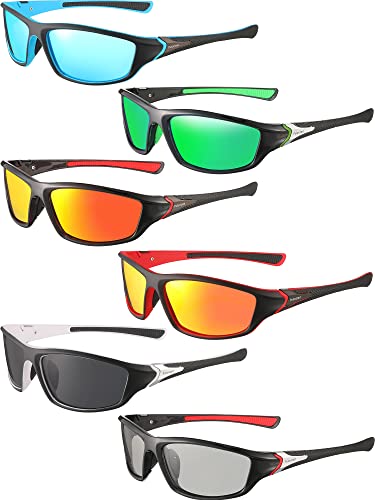 Frienda 6 Pack Polarized Sport Sunglasses for Men Outdoor - color: Cute Colors