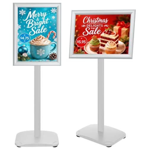 Pedestal Sign Holder Stand 11"x17", Heavy Duty Standing Sign Holder - color: Sliver, size: 11x17 in