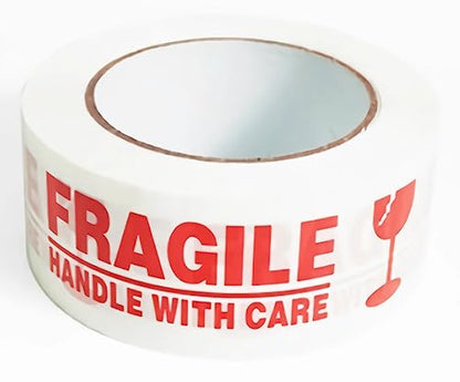 1 Roll 2 Inch x 330 Feet (110 Yards) Fragile Marking Tape Handle with Care Shipping Packing Tape