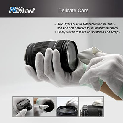 AAwipes Cleanroom Microfiber Wipes 4"x4" Knitted Superfine (400 Counts/Bag, 180gsm, Polyester-Polyamide, #MF18004) High-End Lint Free Cloths for Fiber Optics, Laser Sealed Edge, Class 100 Cloths - size: 4"X4" 400 Wipes