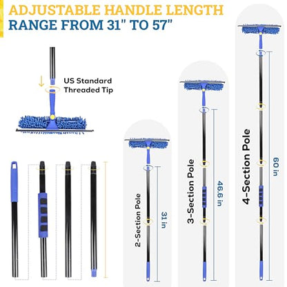 KLEEN HANDLER 2-in-1 Window Squeegee with 60” Extendable Pole