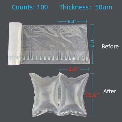 Purse Stuffing to Keep Shape 100 Count Inflatable Large Air Pillows for Shipping, 8.3"x11.8" Air Bags for Packing with Pump Packaging Filler Alternative to Packing Peanuts Shipping Supplies - size: 8.3"x11.8"(100 count)