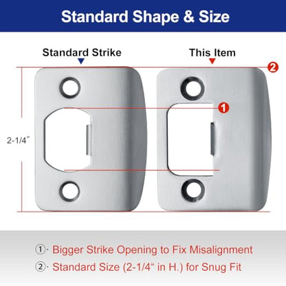 Standard Door Strike Plate Ultra Heavy-Duty Version, 2-1/4" x 1-3/4" - color: Satin Nickel