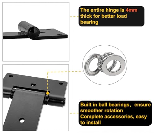 12 Inch Heavy Duty T Strap Hinges,Thickened Solid Steel