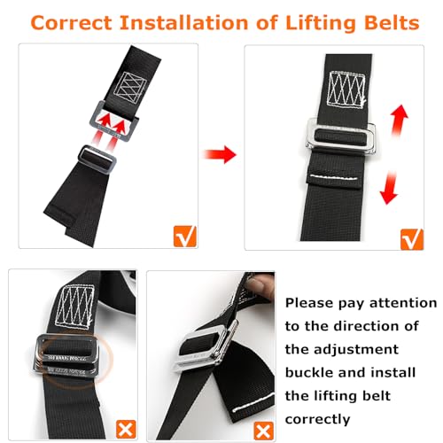 Furniture Moving Straps with Chest Buckle, 2-Person Lifting and Moving System, Adjustable Carrying Moving Shoulder Strap for Furniture, Appliances, Mattresses Heavy Objects up to 1000lbs - color: Black