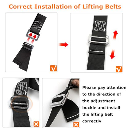 Furniture Moving Straps with Chest Buckle, 2-Person Lifting and Moving System, Adjustable Carrying Moving Shoulder Strap for Furniture, Appliances, Mattresses Heavy Objects up to 1000lbs - color: Black