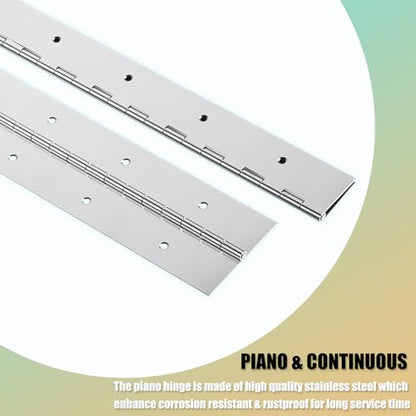EPHECH 20" Piano Hinge, 2PCS Stainless Steel Continuous Piano Hinge-Silver - color: Silver, size: 20 Inch