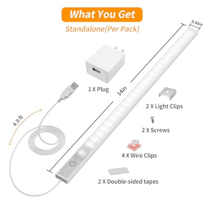 USB Plug-in Motion Sensor Light, ON/Night/Day Modes, Bright&Dimmable - color: Cool White, size: 2 * 1-Bar