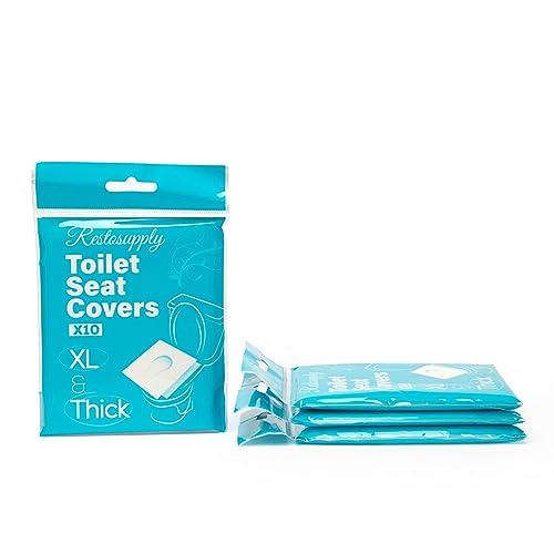40 Pcs XL Extra Large & Thick Disposable Toilet Seat Covers Outdoor Travel Porta Potty (40)
