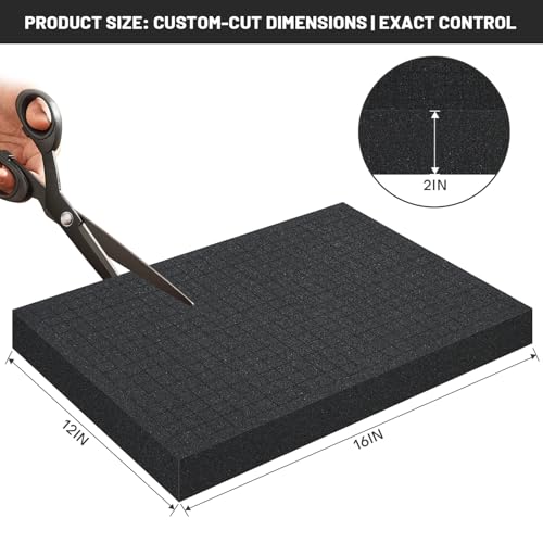 4 PCS 16x12x2 Inch Pick and Pluck Foam Inserts for Cases - Professional-Grade Tool, Game Box & Drawer Organizer - size: 4pcs(16x12x2 In)