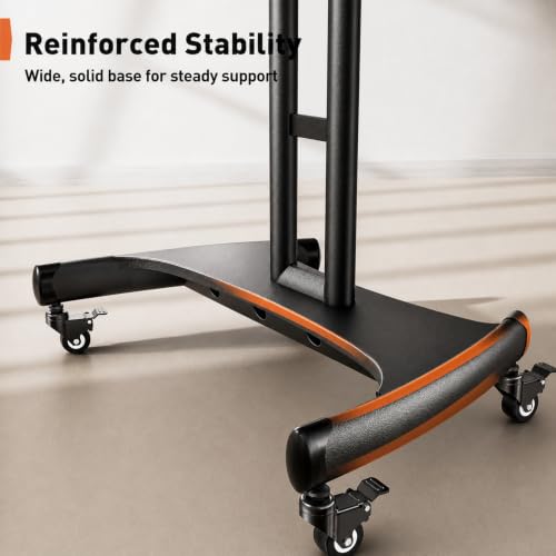 Perlegear Rolling TV Stand for 32-84 Inch TV, Mobile TV Cart up to 100lbs, Adjustable Height Outdoor TV Cart with Heavy-Duty Base, VESA 600x400mm, Portable TV Stand on Wheels for Livingroom PGTVMC05-1 - size: for 32-84 Inch TVs, style: Basic with Manual L