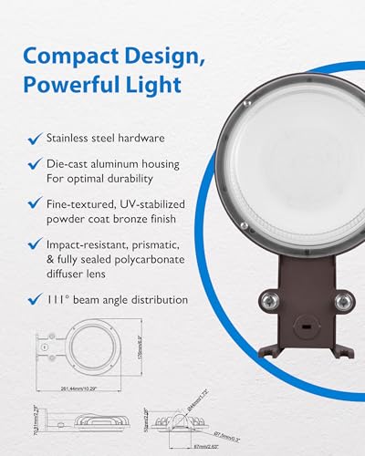 LED Barn Light - IXB Series Outdoor Barn Light - Impact Resistant, Dusk to Dawn Outdoor Lighting for Backyards, Streets, & Driveways - NICOR Lighting