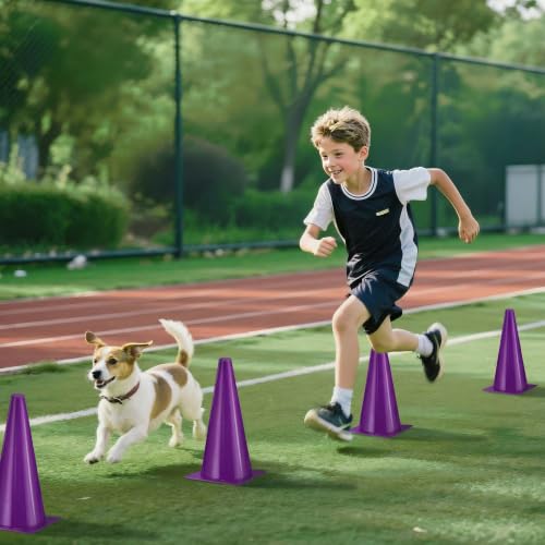 12 Inch Traffic Cones,12pcs Training Sports Cones,Parking Cones - color: purple