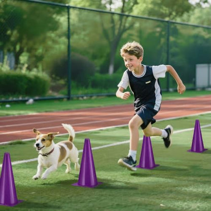 12 Inch Traffic Cones,12pcs Training Sports Cones,Parking Cones - color: purple