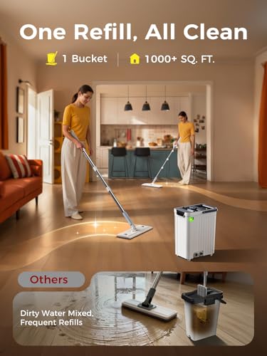 Mop and Bucket Set | Auto-Spray Cleaning | Dirty Water Separation