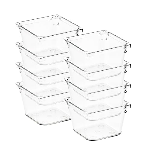8 Pack Drawer Organizers, 3"X 3" Clear Acrylic Storage Bins - size: 3"X 3"