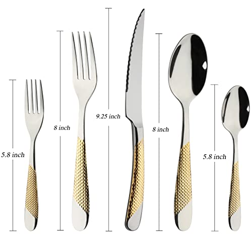 40-Piece Gold Silverware Set Stainless Steel Flatware Set Cutlery Set