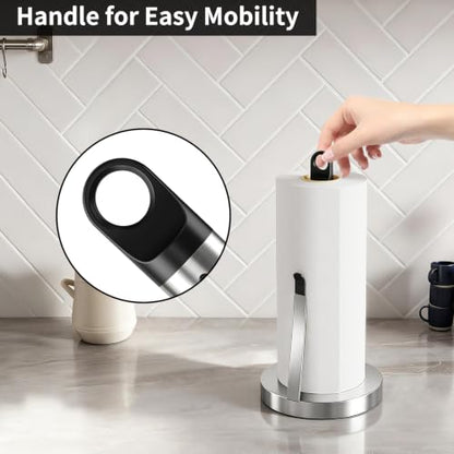 Jesginboo Countertop Paper Towel Holder with Tension Arm, Brushed Nickel - color: Brushed Nickel