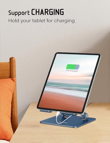 Aoviho Tablet Stand for Desk,Adjustable Tablet Holder,Navy Blue - color: Navy Blue