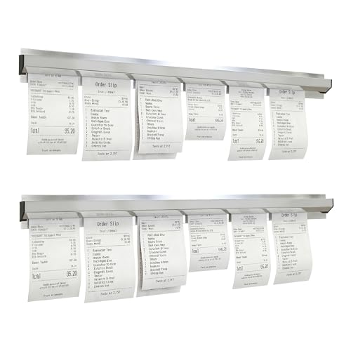 2 Pack Restaurant Ticket Holder, 36 Inch Receipt Holder for Kitchen Office Wall Refrigerator Home Pub Bar Cafe (Silver, 2Pcs) - size: 36 Inch - 2 Pack - siliver