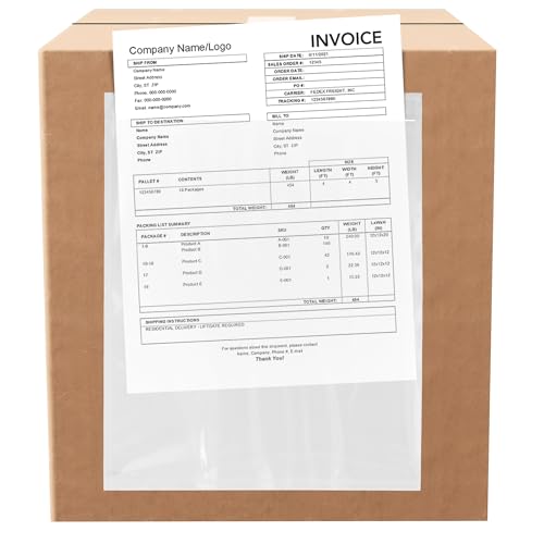 2000 Count 9.5" x 12" Shipping Label Envelopes, Clear Packing List Pouches with Self-Adhesive Back, Top Loading for Shipping Labels Sleeves, for Packing Slips, Labels Invoices & Paperwork. GPI - size: 9.5" X 12"