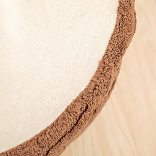 Asuprui Round Ottoman Pouf Foot Stool, Coffee 20x14 in,Sofa Couch Foot Rest - color: Coffee, size: 20"D x 20"W x 14"H