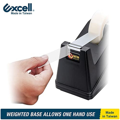 Excell EX-112BK Desk Tape Dispenser, 1" core with Non-Skid Base