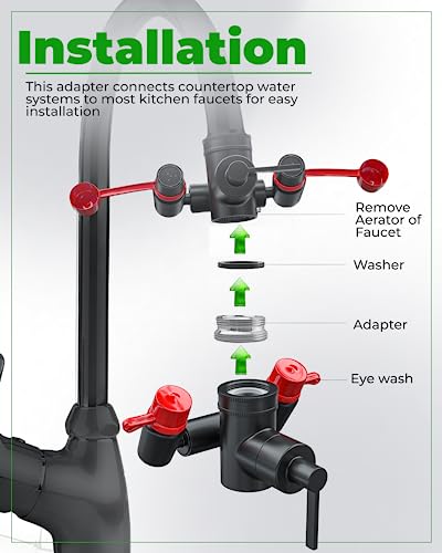 Eye Wash Kit, Faucet Mounted Emergency Eye Wash Station - 1 Pack - Black - color: Black, size: Pack of 1