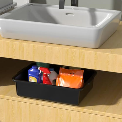 8 L Small Commercial Food Service Bus Tubs Bins, Black, 18 Packs - size: 8 L