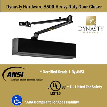 Dynasty 8500 Series Door Closer, Black, Spring 1-6, ADA - style: Black