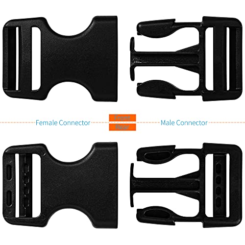 LASIGHT Buckles for 1 inch Wide Webbing Straps: Quick Side Release Buckle 10 set and Tri-Glide Slide 20 pcs Fit 1" Nylon Web Belt, Plastic Snap Fastener Clip Heavy Duty Replacement Dual Adjustable - size: 10 Set for 1 inch Webbing