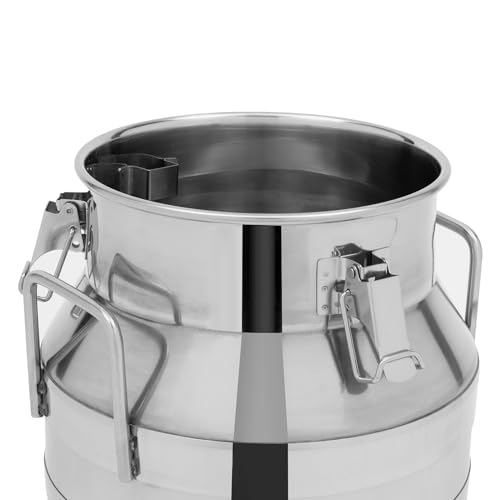 Stainless Steel Milk Bucket With Sealing Lid and Carry Handle,Thickened Stainless Steel Milk Can Large Liquid Container Storage for Coffee, Tea, Water,Oil Storage Transport ((12L/3.2Gal) - size: 12L/3.2Gal